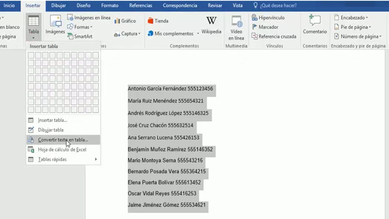 Excel 2013 Cómo Pasar Datos De Un Documento Word A Una Tabla Excel 4047