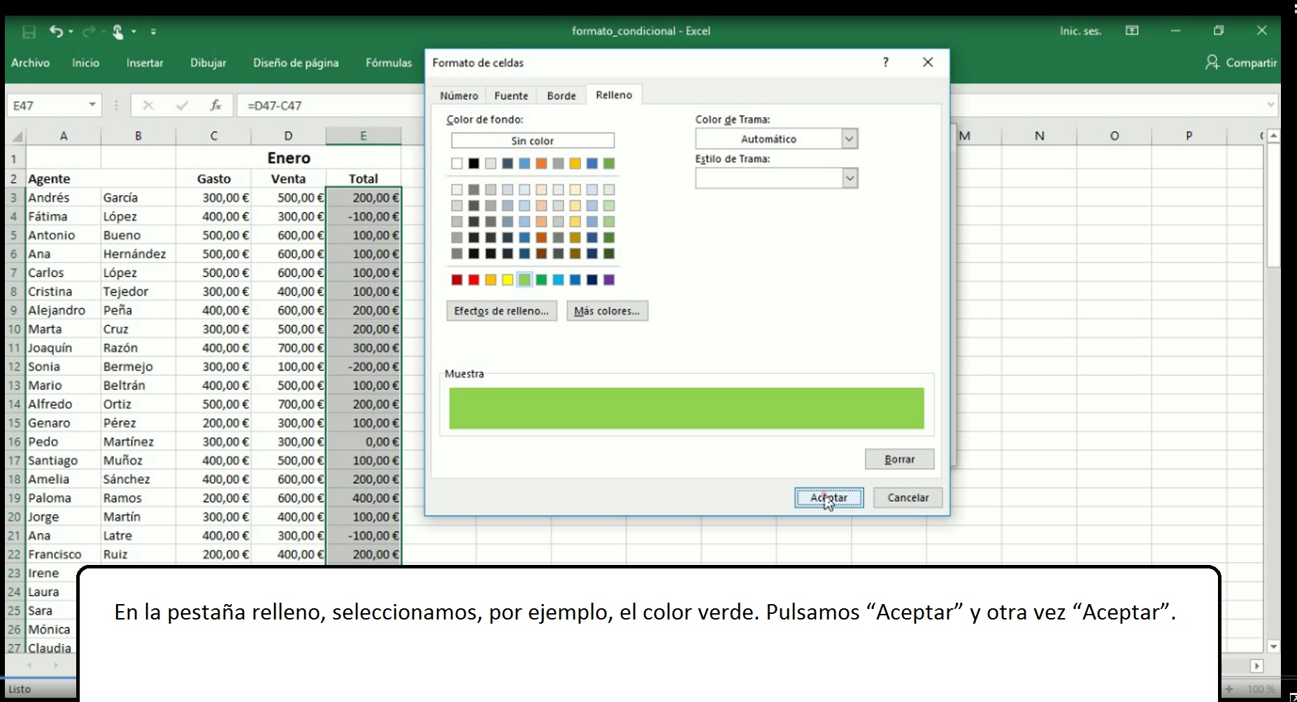 Formato condicional en Excel 2013