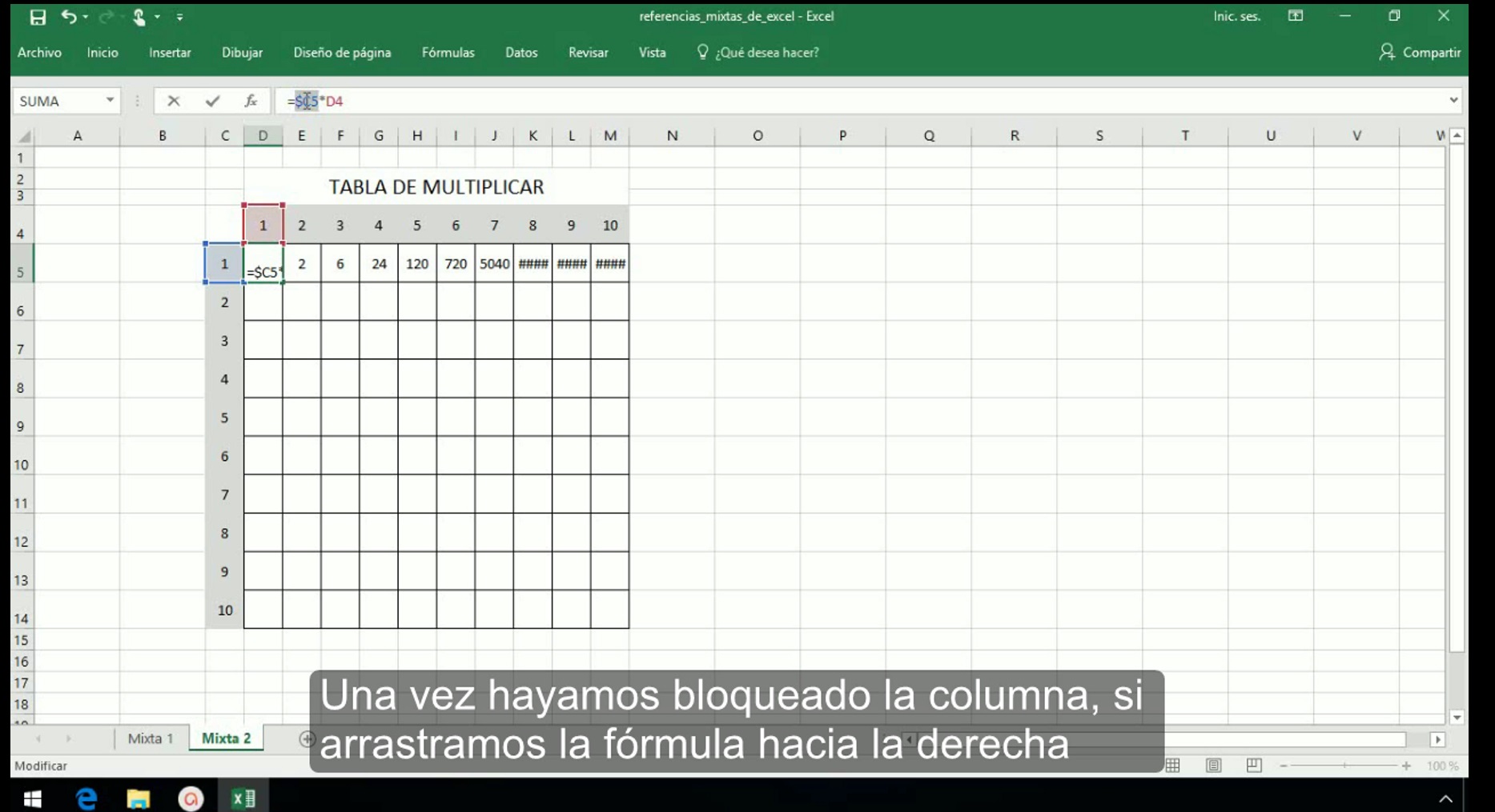 Insertar un gráfico en Excel 2013