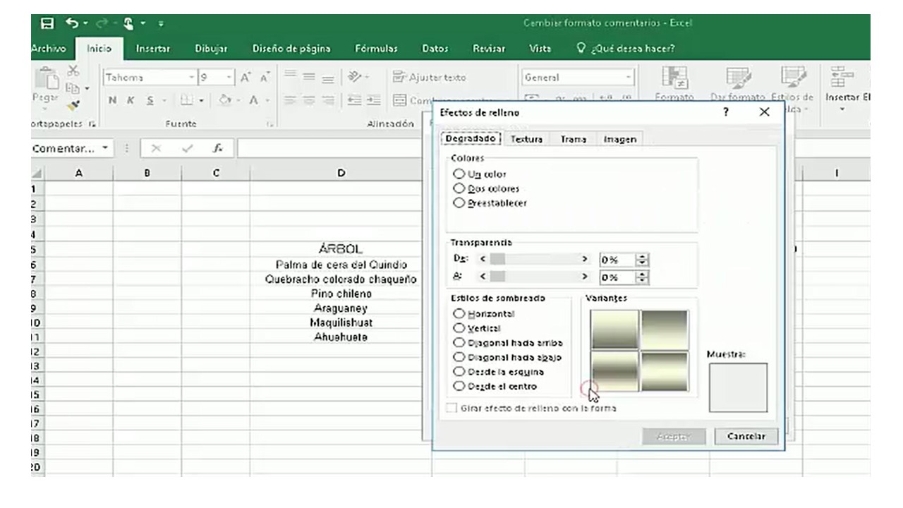 Insertar imagen en comentarios Excel